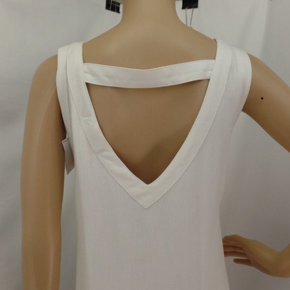"OOBER SWANK" IVORY EMBROIDERED CASUAL CUT-OUT NECK BOHO SWING DRESS SZ: S NWT - Picture 5 of 7